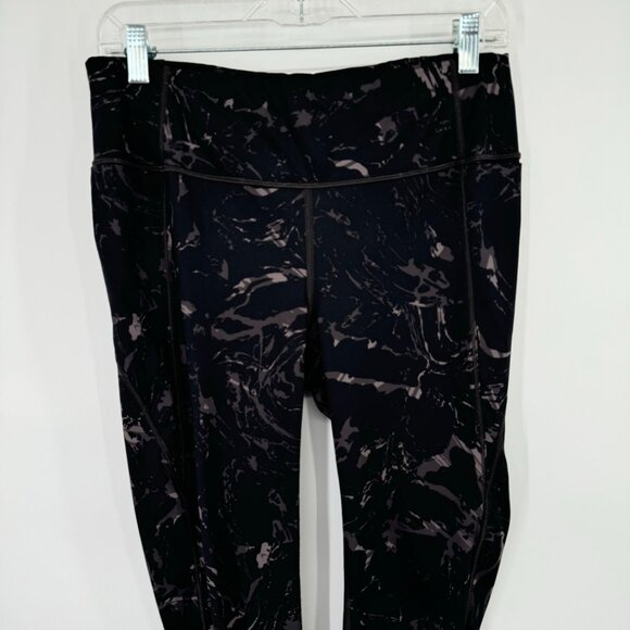 Athleta Black Marble Print Leggings M - Picture 13 of 14